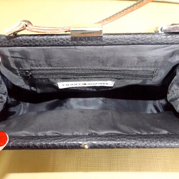 Tommy Hilfiger Small Black Bag, Faux Leather, Pebble Texture, EUC! - Picture 10 of 11